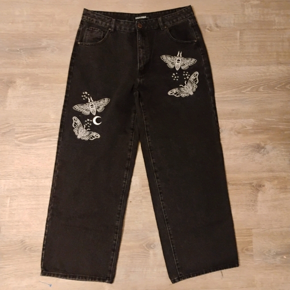 DISTURBIA Thysania Wide Leg Jeans, Size 34 - Picture 8 of 12